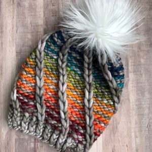 Rainbow Swirl 100% Malabrigo Rasta Merino Wool Hat
